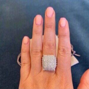 David Yurman Wheaton® Ring in Sterling Silver with Pavé Diamonds size7